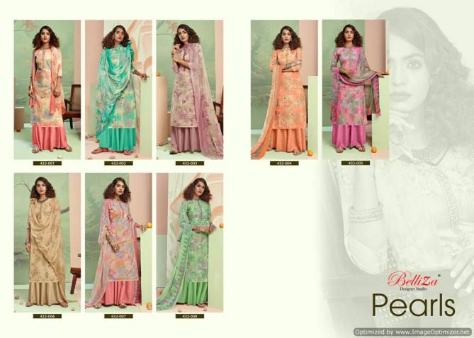 Belliza Pearls Pure Cotton Designer Dress Material